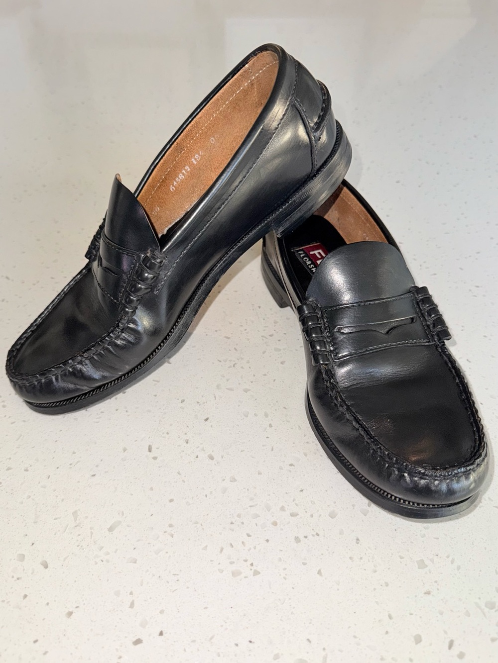 Florsheim Black Leather Penny Loafers for Men